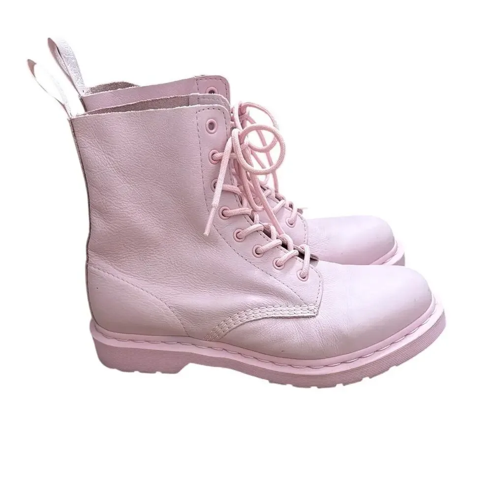 Dr. Martens 1460 Pascal Mono boots pink Virginia leather Womens Size 11